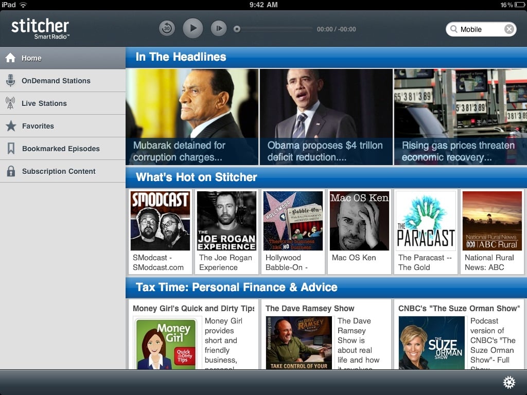 Stitcher iPad app brings streaming music to your tablet