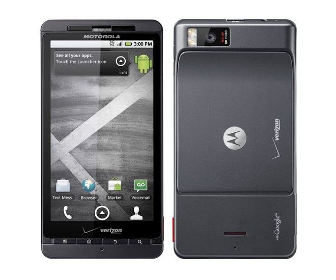 Verizon Motorola Droid X front and back press images