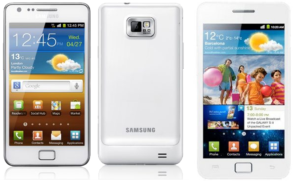 white Samsung Galaxy S II