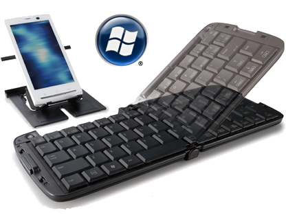 Foldable Bluetooth keyboard with phone