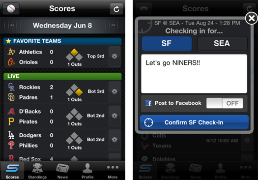Yahoo!'s Sportacular for iPhone updated to sing along iOS 5