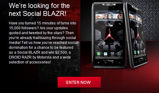 Motorola Social BLAZR Facebook contest wants to generate buzz for the RAZR