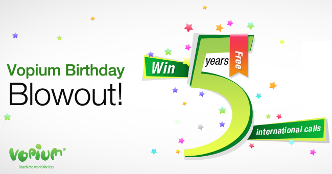 Mobile VoIP provider Vopium celebrates its fifth year in business with neat contest
