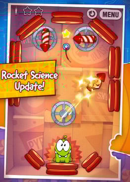 Cut the Rope: Experiments updated with 25 new levels and new gameplay element - the Rocket