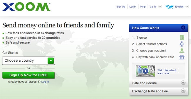 Money transfer service Xoom.com launches a mobile website
