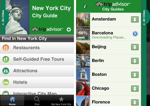 TripAdvisor brings its free mobile city guides to the iPhone
