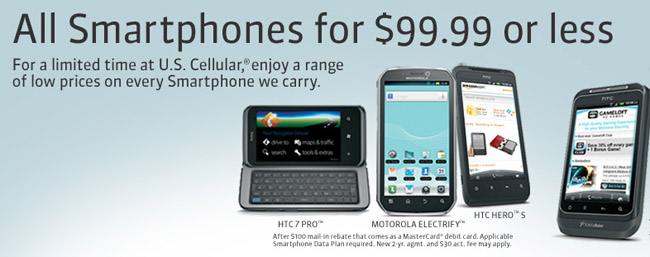 U.S. Cellular offers an array of phones for $99.99 or less