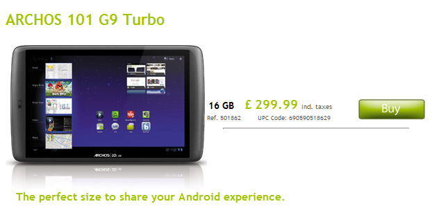 Archos 101 G9 TURBO edition is faster, has more storage than its non-TURBO predecessor