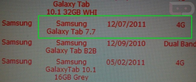 Samsung Galaxy Tab 7.7 LTE heading to Verizon Wireless