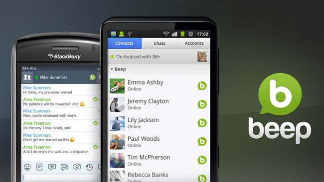 IM+ getting its own in-app messenger Beep and the Angry Birds theme