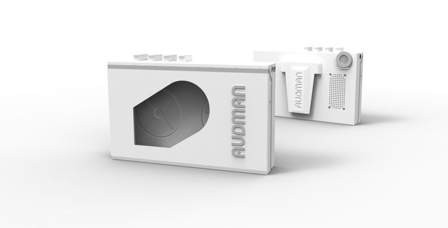 Audman is a compact iPhone/iPod Touch speaker dock, portable charge and case - all in one