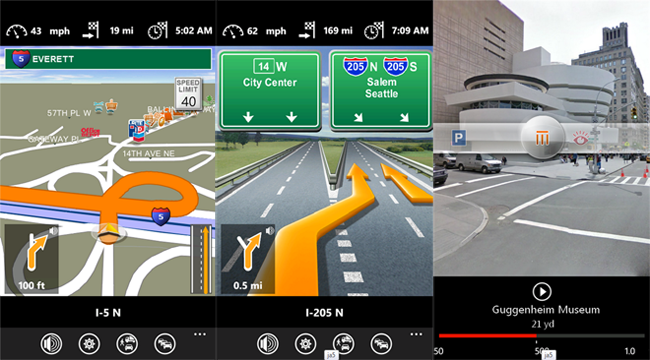 NAVIGON Windows Phone 7 app