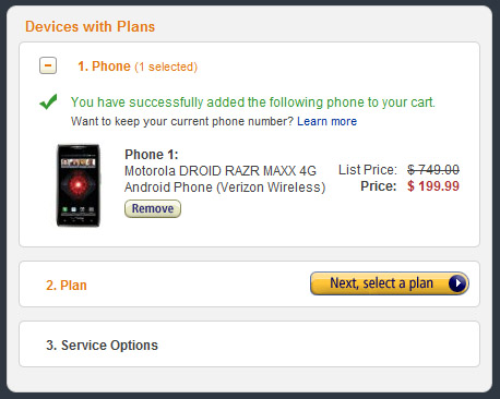 Motorola DROID RAZR MAXX now just $199.99 at Amazon Wireless