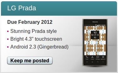 T-Mobile UK to start selling the LG Prada 3.0 in February