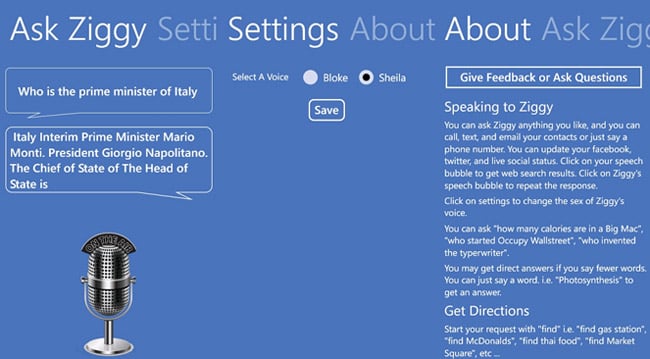 Siri for Windows Phone - Ask Ziggy