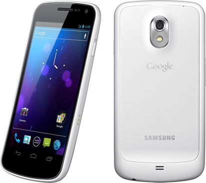 White Samsung Galaxy Nexus offered with contract on plans starting at 28.09 GBP per month