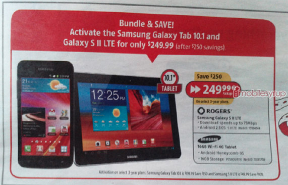 Canada's Future Shop offers Samsung Galaxy S II LTE and Tab 10.1 bundled for $250