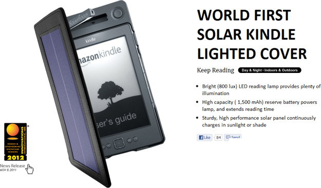 SolarKindle can keep your Kindle Fire unplugged for 3 months and more