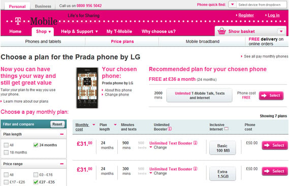 LG Prada 3.0 now available from T-Mobile