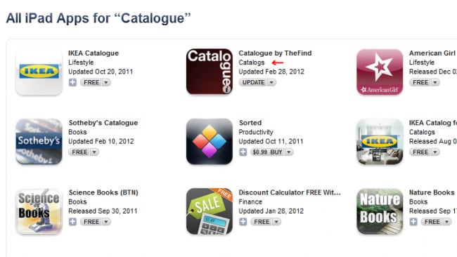 Apple ads new top level app category - Catalogs