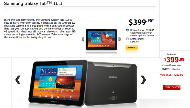 Rogers launches the Samsung Galaxy Tab 8.9 LTE, Videotron - Galaxy Tab 10.1