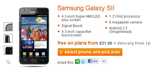Orange Samsung Galaxy S II users getting their ICS fix in April