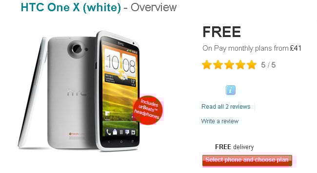 HTC One X, One S available for pre-order at Vodafone