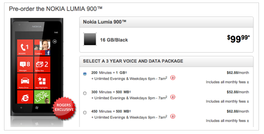 Nokia Lumia 900 pre-orders begin at Rogers Wireless