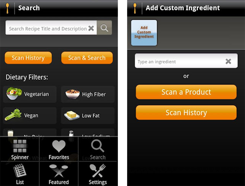 Allrecipes.com Dinner Spinner updated with Grocery Scanner