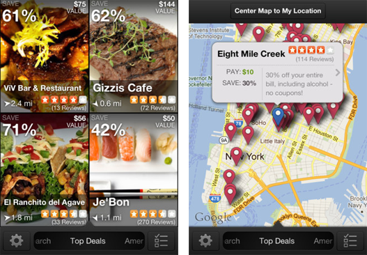 An app helps you quickly find local restaurant deals