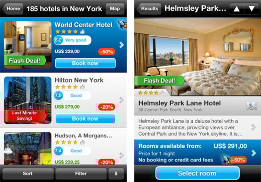 Booking.com launches what it says is the first global last-minute hotel app for iPhone