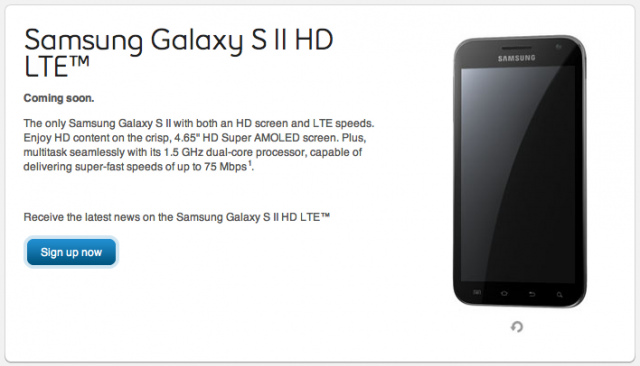 Samsung Galaxy S II HD LTE coming soon to Canada's Bell Mobility