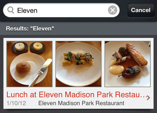 Evernote Food 1.1 adds search capability, date and location updating
