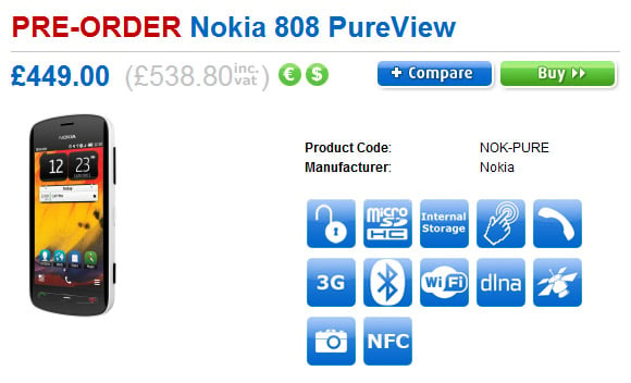 Nokia 808 PureView available for pre-order in the UK