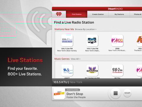 iHeartRadio for iPad gets a major update
