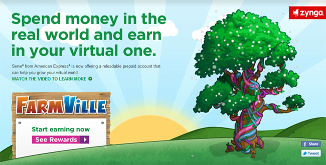 Zynga, American Express team-up to launch Zynga Serve Rewards program