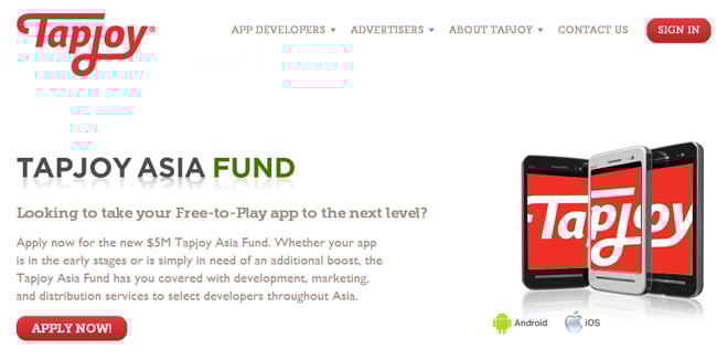 $5 million TapJoy Asia Fund launched to support the growth of free-to-play mobile apps in Asia