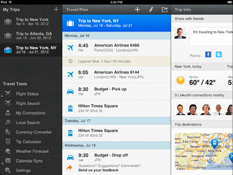 WorldMate launches an iPad app