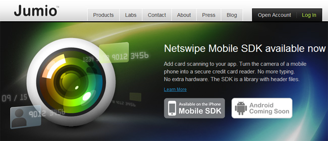 Jumio Mobile SDK allows developers to add credit card scanning capabilities to their apps