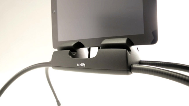tablift is a tablet stand for all surfaces, couches and beds included