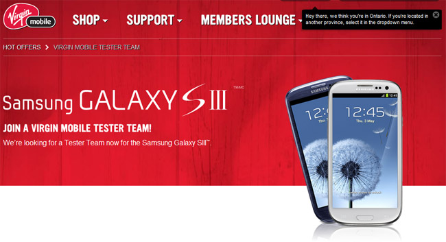 Canada: Virgin Mobile looking for Galaxy S III testers