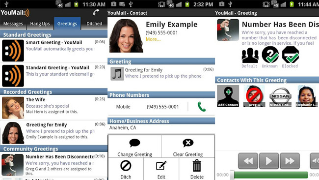 New version of YouMail for Android makes it super-easy to access and assign call greetings