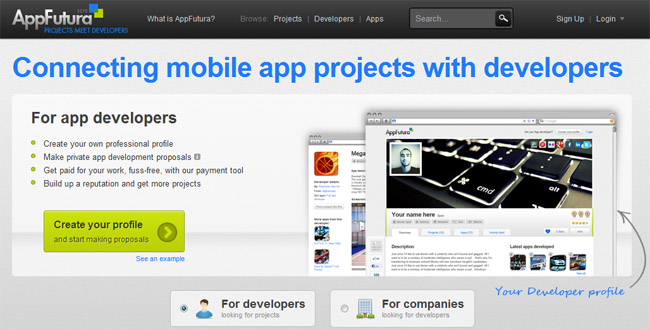 Appfutura is like Elance for app developers