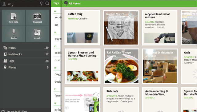 Evernote for Android gets a tablet redesign, looks good on the Nexus 7