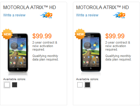 Motorola Atrix HD now available from AT&T for $99