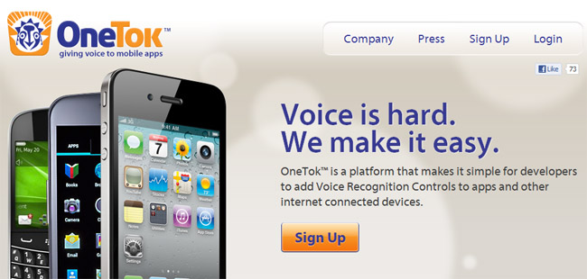 OneTok allows developers to easily voice-enable their mobile apps