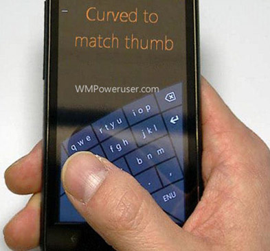 Windows Phone 8 to come with curved keyboard made for one-hand use?