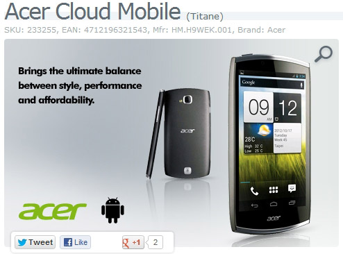 Acer CloudMobile coming to the UK in early September