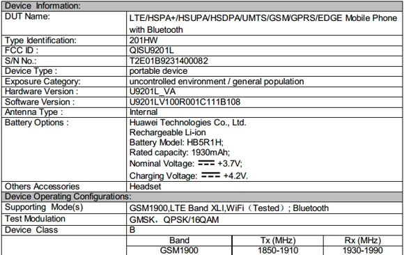 Non-US version of Huawei Ascend P1 LTE hits the FCC