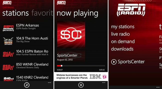 ESPN Radio app hits Windows Phone marketplace; Sports fans rejoice